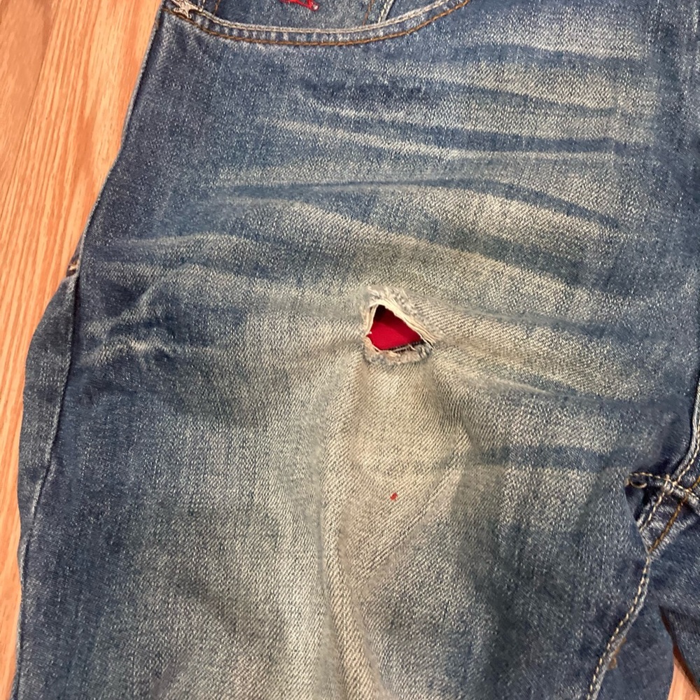 Awful dodgers men’s jean little distressed-size 32 - Picture 3 of 8